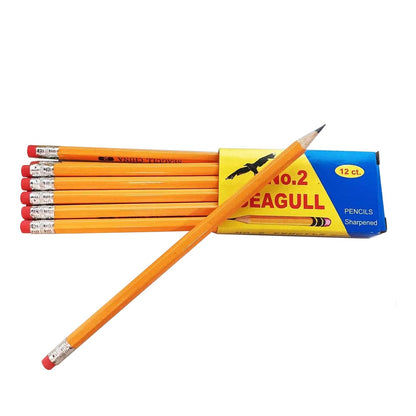 Seagull Pencils Pre-sharpened No. 2 144/box 12 Boxes of 12 New Improved Eraser Back to school