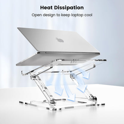 Laptop Stand for Desk - Adjustable Laptop Holder, Portable Laptop Riser with Multi-Angle Height Adjustable Computer Stand for MacBook Air/Pro and More Notebooks 10-17.3" - Grey