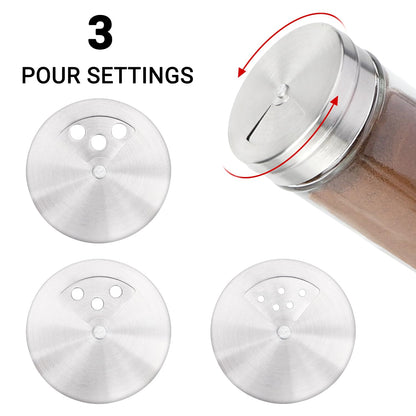 Segarty Spice Jars, 6 Pack 3 oz Spice Bottles with Shaker Lids, Glass Empty Storage Containers with Adjustable Stainless Steel Flow Top for Your Regularly Used Spices