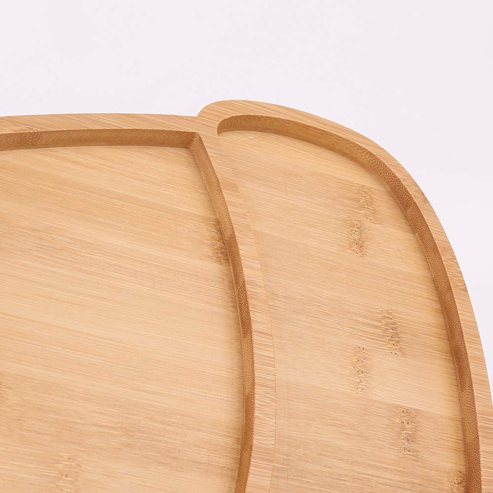 KEPATO Christmas Dishes Wooden Serving Tray,Christmas Santa Hat Shape Sushi Plate Tray for Restaurant and Home