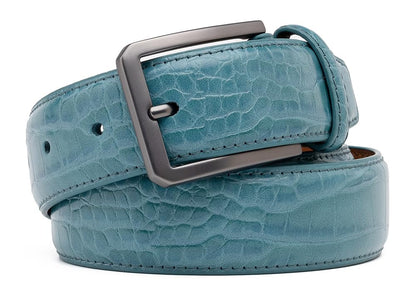 Fabio Valenti Belts for Men,Handmade Genuine Leather Men's Belt Classic and Fashion Designs(Teal,36/38)