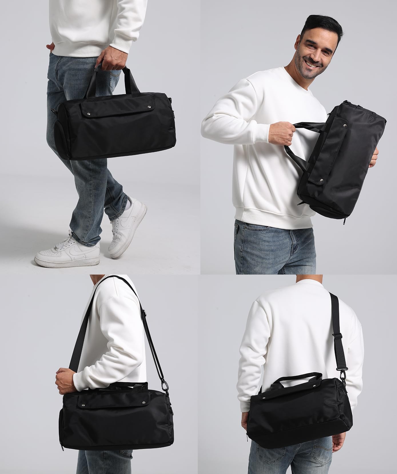 reeyee 13L Small Gym Bag for Men，personal item Travel Mini Duffel Bags with Shoe Compartment, carryon satchel plane bags，840D Cordura Water-Resistant