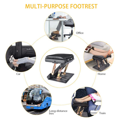 Adjustable Foot Rest for Under Desk at Work, Comfortable Footrest with 4-Level Height Adjustment, Ergonomic Leg Rest for Office Gaming Chair, Black Foot Stool with Removable Soft Pad