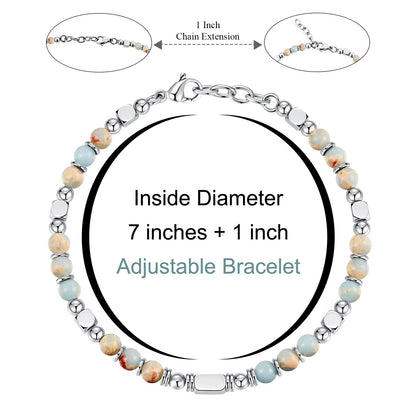 Bracelets for Women, Silver & Gold Bracelets for Women, Boho Beaded Bracelet, Trendy Jewelry Gifts for Lover Mom Friends