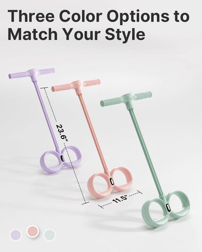 YOTTOY Smart Foot Pedal Puller with Digital Counter, Pedal Puller Resistance Band System with Handles for Full Body Stretching Yoga Home Workout, Pink