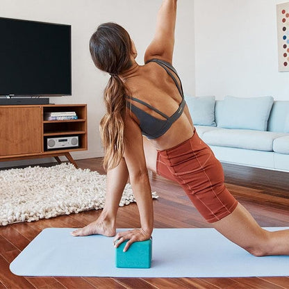 Manduka Foam Yoga Block - Recycled EVA Foam Block with Ergonomic Support, Yoga Equipment, Home Gym Accessory, & Pilates Tool, Lightweight for Travel, High Density, Comfortable Edges
