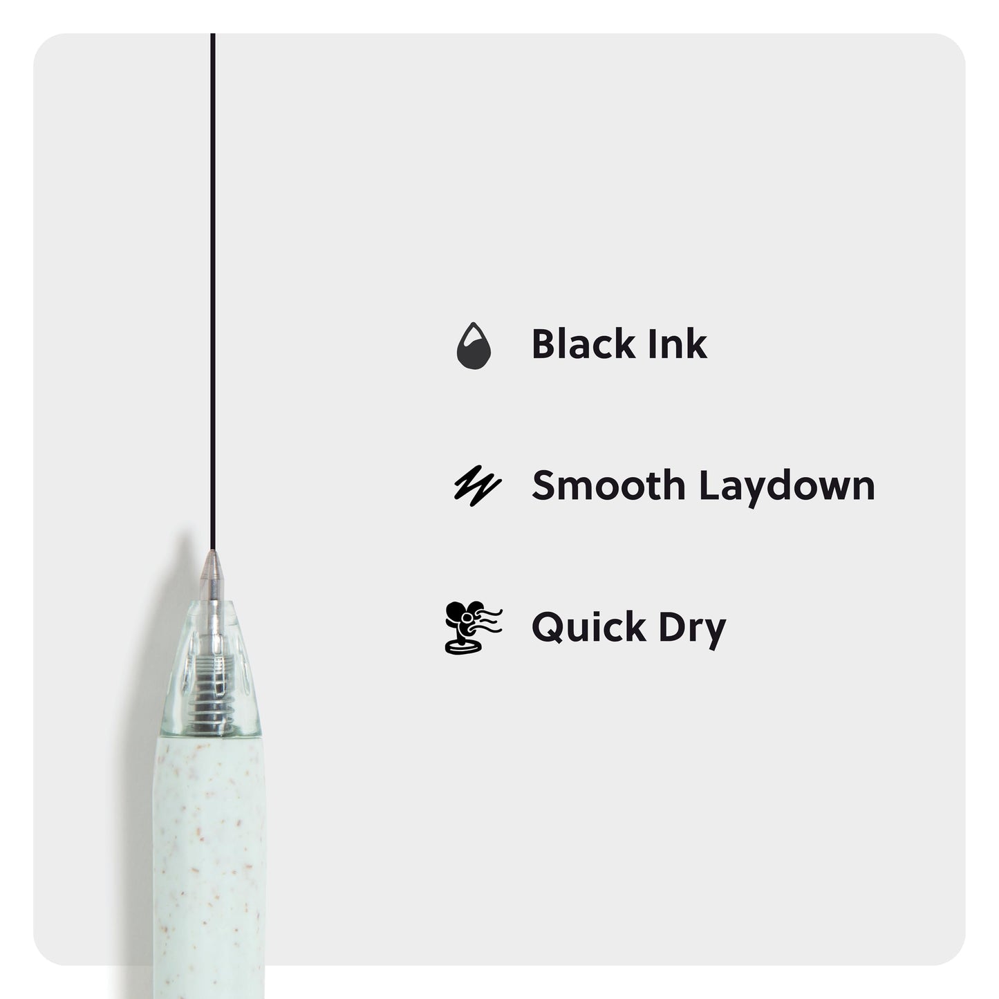 U Brands U-Eco Gel Click Pens with Refills, Set of 8, Core Speckle, Medium (0.7 mm) Point, Black Ink