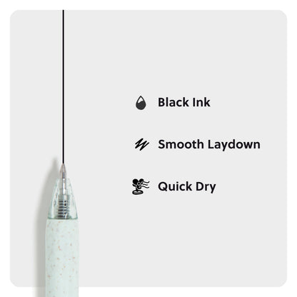 U Brands U-Eco Gel Click Pens with Refills, Set of 8, Core Speckle, Medium (0.7 mm) Point, Black Ink