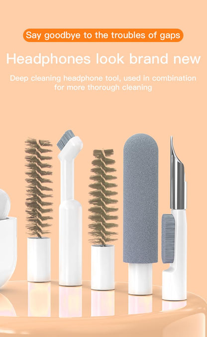 32-in-1 Multi-Functional Cleaning Kit for Electronics inlcuding Headphones,Mobile Phones,Computer,Monitor,Lens and etc, Compact and Portable Design, White