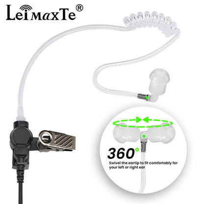 LEIMAXTE Acoustic Tube Earpiece Coil Tubes Replacement for Two Way Radio Headsets FBI Style Motorola Kenwood Walkie Talkie Earpieces with 2X Radio Earbuds (2 PCS)