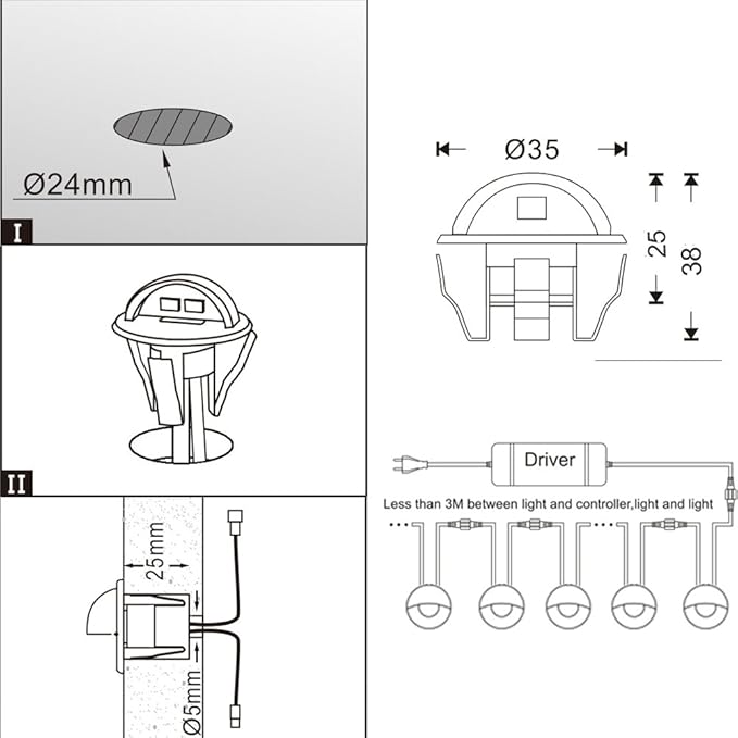FVTLED Pack of 10 Low Voltage LED Deck Lights kit Φ1.38 Outdoor Garden Yard Decoration Lamp Recessed Landscape Pathway Step Stair Cold White LED Lighting, Bronze