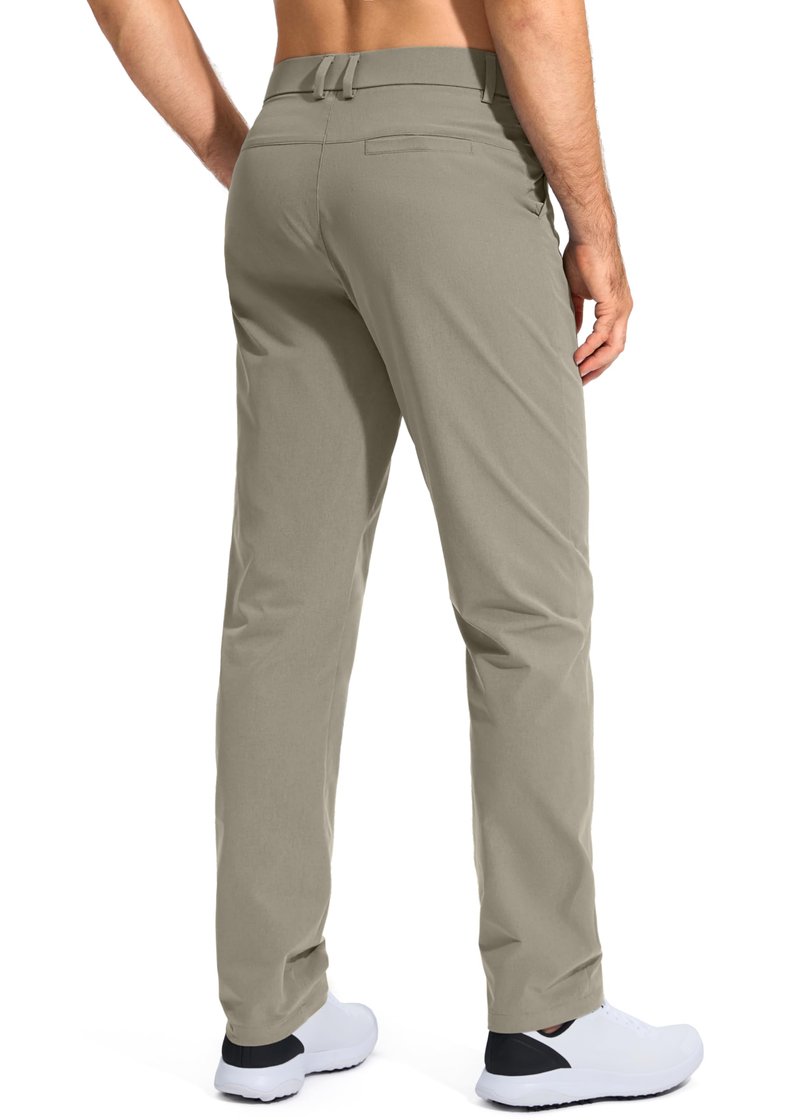 Pudolla Men's Golf Pants Work Dress Comfy Pants Casual Slacks Trousers with Pockets(Stone_Grey 40Wx30L)
