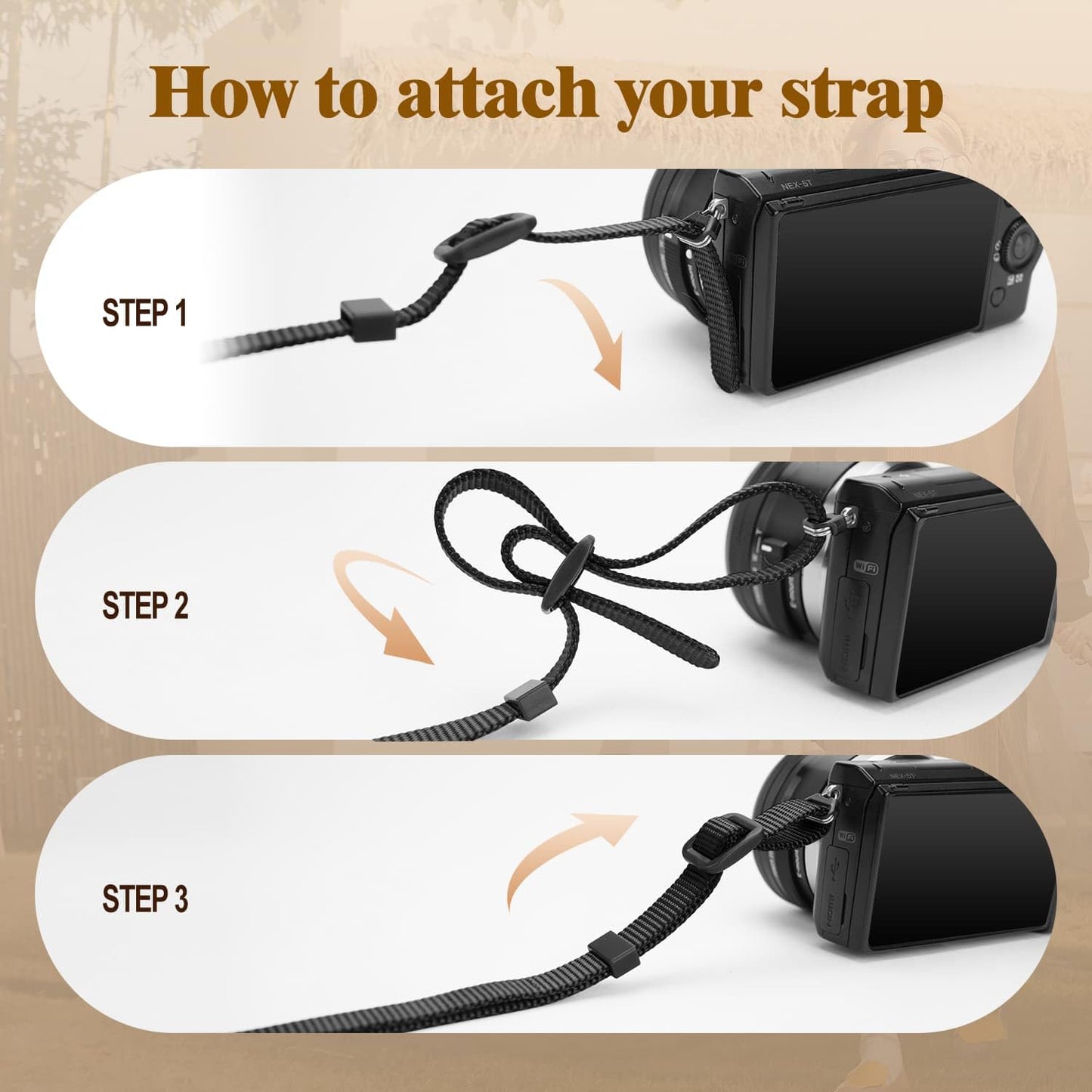 Divvia 1.8”Wide Camera Strap, Fashionable PU Leather Camera Strap for Sony/Nikon/Canon/Minolta/Panasonic/SLR/DSLR Cameras (Black, 1.8 inch)