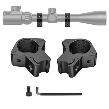 LONSEL 1'' Dovetail Scope Rings, 2 Pack High Profile or Medium Profile 1 Inch Scope Mount Rings for 11mm Dovetail Rails (Single Screw - Low Profile - 2 Pcs)