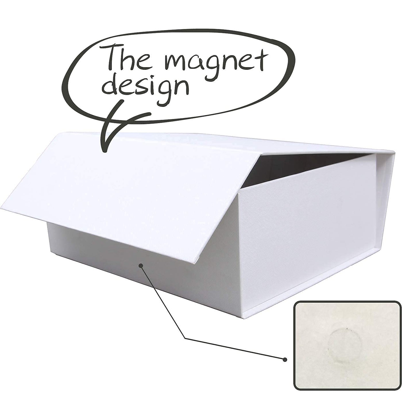 Rsgift White Gift Boxes with Lid,13.5x9x4 Inches,Magnetic Closure for Women - Wedding, Birthday, Graduation Packaging