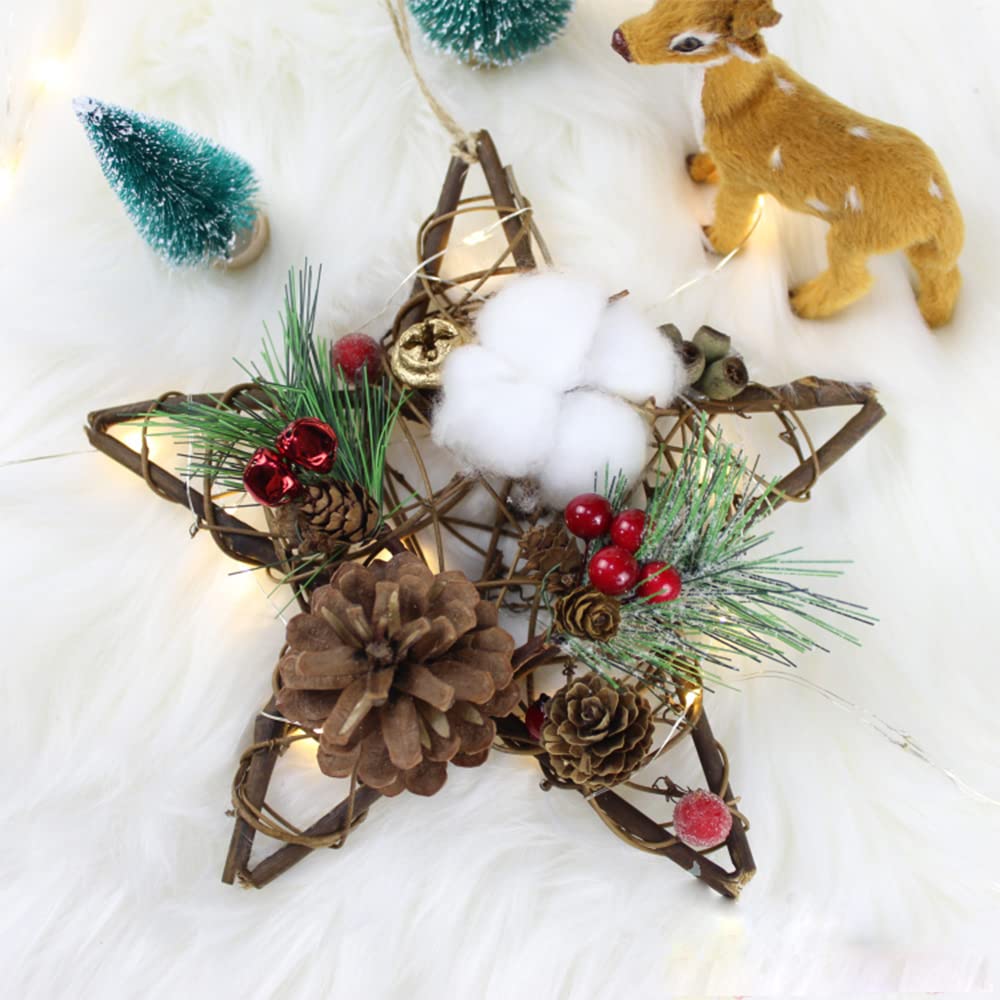 Ayuanb 20 Pcs Artificial Pine Picks, Christmas Cone Picks Red Berry Stems, Green Pine Needles Evergreen Branches for Christmas Floral Arrangement Wreath Crafts Holiday Xmas Tree Decorations