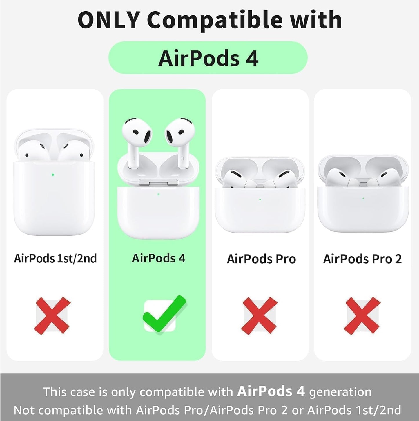 for AirPods 4 Case Cover 2024, Leather Full-Body Protective Case for AirPods 4th Generation Wireless Charging Case for Women Men with Keychain-Brown