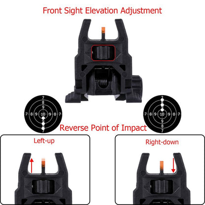 Fiber Optic Sights,Flip Up Front and Rear Backup Sights