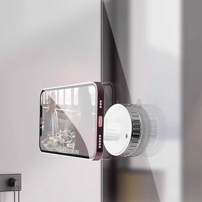 Vacuum Magnetic Phone Holder with 720° Rotation, Strong Suction Cup Mount for Car Dashboard, Windshield, Desk or Mirror – Universal Fit for Smartphones – Reusable, Adjustable, Stable Grip(White)