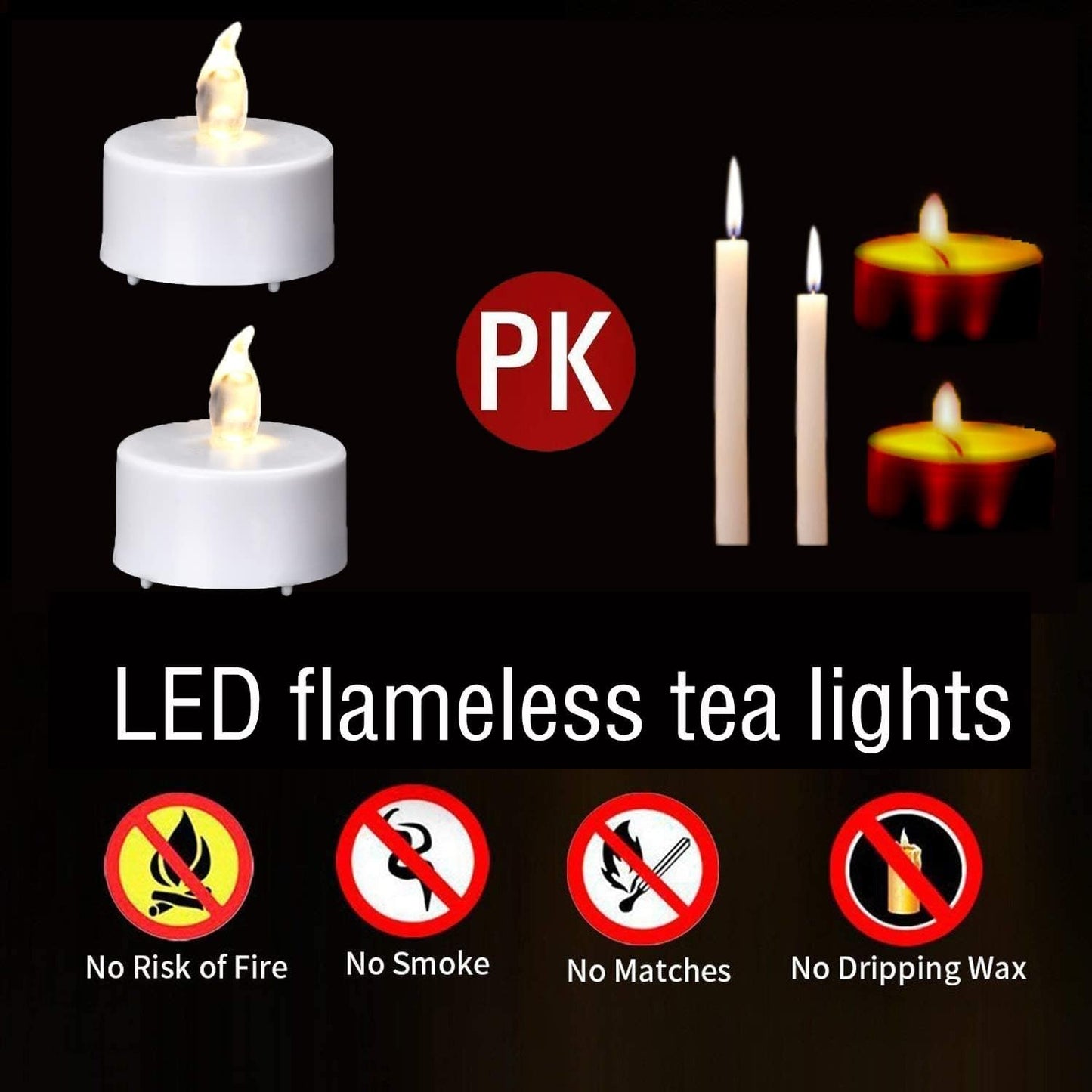 Roomsily LED Tea Lights with Remote Control: Battery Operated Bulk Realistic and Bright Flickering Long Lasting 400+Hours Flameless Candles for Home Decor Holiday Wedding Party (24Pack, WarmWhite)