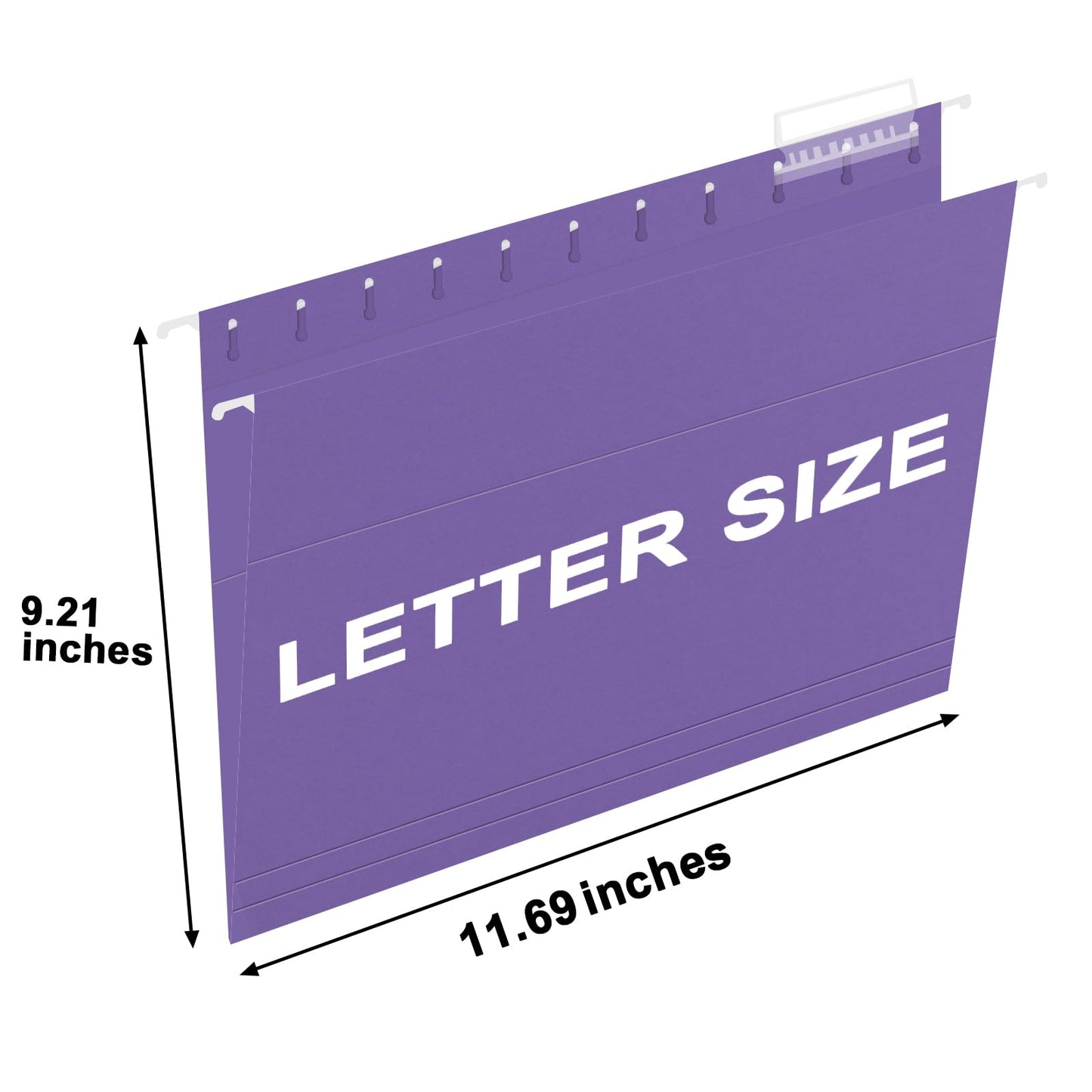 HERKKA Hanging File Folders, 30 Pack Reinforced Letter Size Hanging Folders, Designed for Bulky Files, Filing Cabinet, 1/5-Cut Adjustable Tabs (Purple)