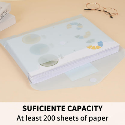 EOOUT 30pcs Plastic Envelopes, Plastic File Folders for Documents, Hook & Loop Closure Poly Folders with Label Pocket A4 Size for School and Office Supplies