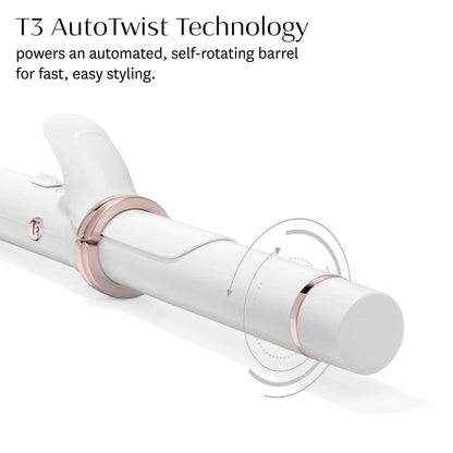 T3 CurlWrap Automatic Rotating Curling Iron with Longer Barrel, 2 Timer Settings, 9 Heat Settings, Auto-Rotating Ceramic Barrel and Ion Generator for Fast, Easy Curls and Waves on All Hair Types