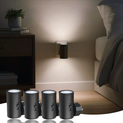 LED Night Lights Plug into Wall, Dusk to Dawn Sensor,5-300LM Adjustable Brightness, Soft White 3000K,Dimmable Night Lights for Kitchen,Hallway Bedroom,Stairs, 2 Pack
