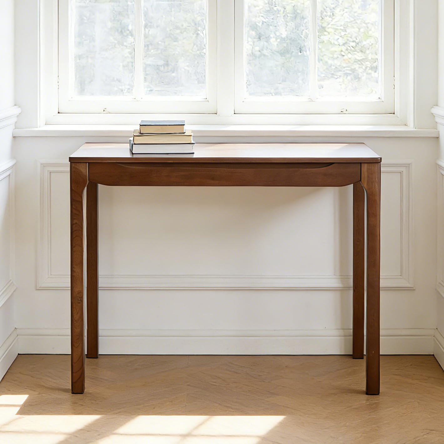 VIZBMYR Widen Solid Wood Desk with Drawers,39"X24" Wood Writing Desk for Small Space,Student Computer PC Desks,Home Desks for Work,Gaming Study Desk for Bedroom Escritorios Desk Table (Walnut, 39“)