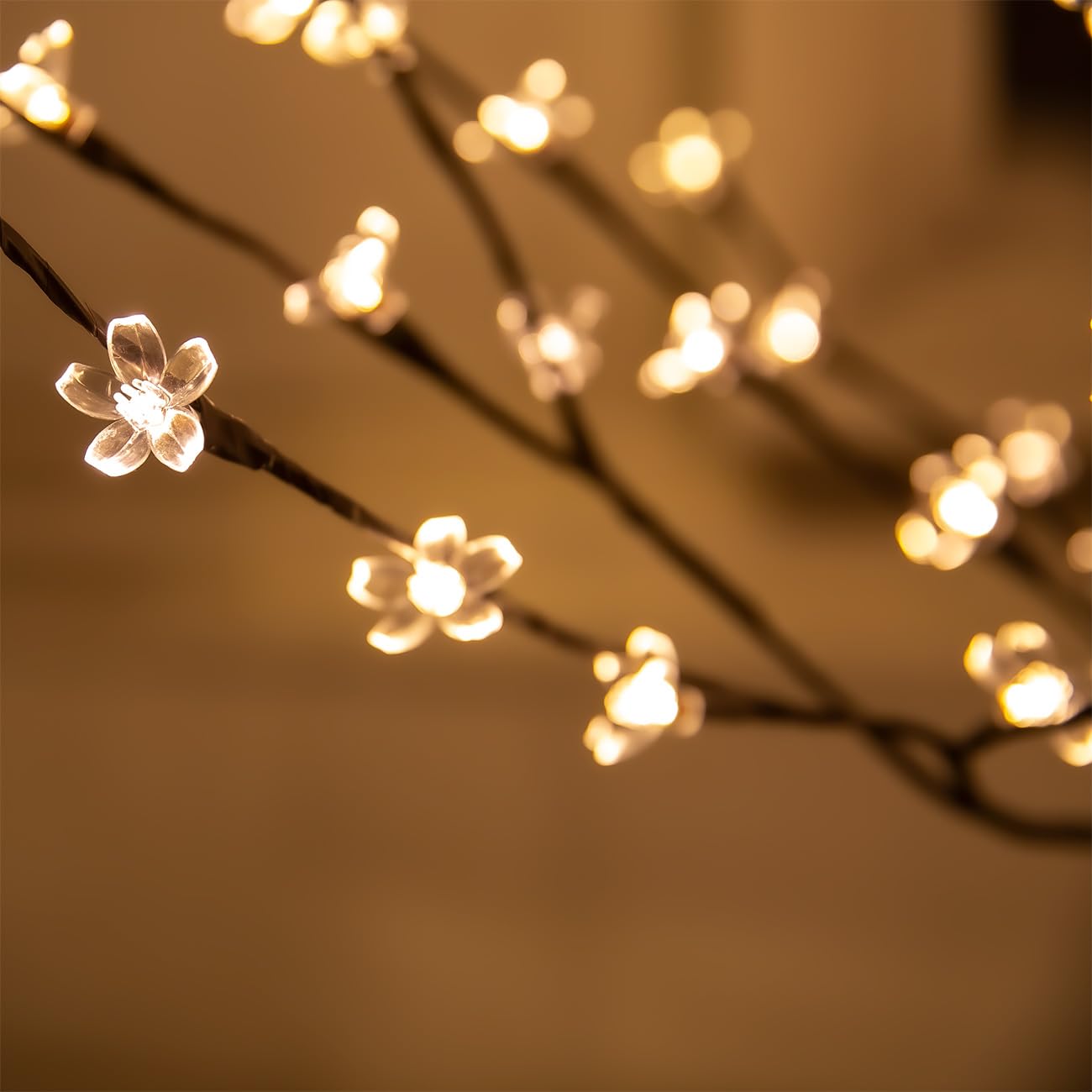 TYBEEU 4ft Lighted Cherry Blossom Tree, 144 Warm White LED, Dimmable, Indoor Outdoor Home Garden Christmas Wedding Holiday Decor