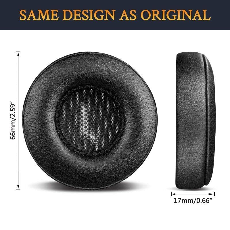 SOULWIT Professional Replacement Ear Pads for JBL E35 E45 E45BT Duet BT Bluetooth Wireless Headphones, Earpads Cushions with Softer Protein Leather, Noise Isolation Foam (Black)