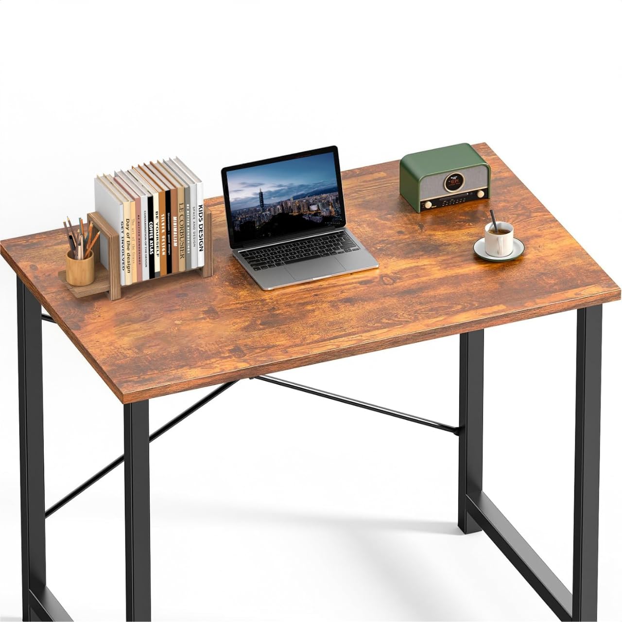 Adjustable Desktop Bookshelf Wooden Table Top Bookshelf Retro Mini Book Shelf Desk Organizer Magazine Files Letters Holder Rack, Easy Assembly No Tools or Nails Required, Tabletop Book Storage Rack