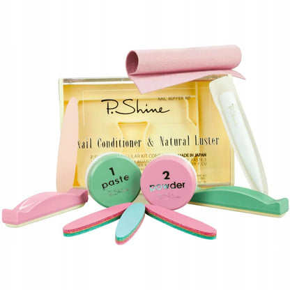 P-Shine Japanese Manicure Set - Powder Nail Kit - Nail Strengthener & Repair for Damaged Nails - Professional Nail Plate Care