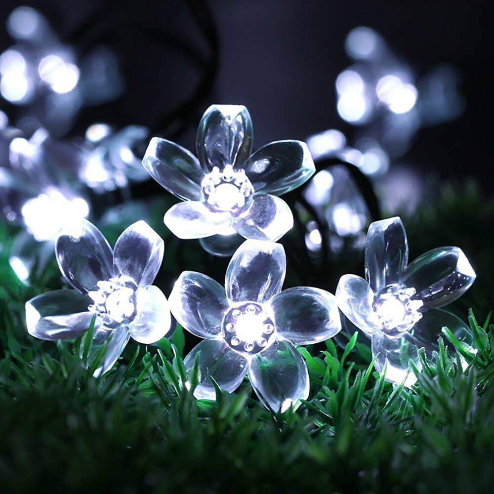 FULLBELL LED Lights for Bedroom Flower String Lights 33 Feets 100 LED Memory String Lights Indoor Outdoor Fairy Lights Bedroom Wedding Party Wall Home Decor Tiktok Trends Items (White)