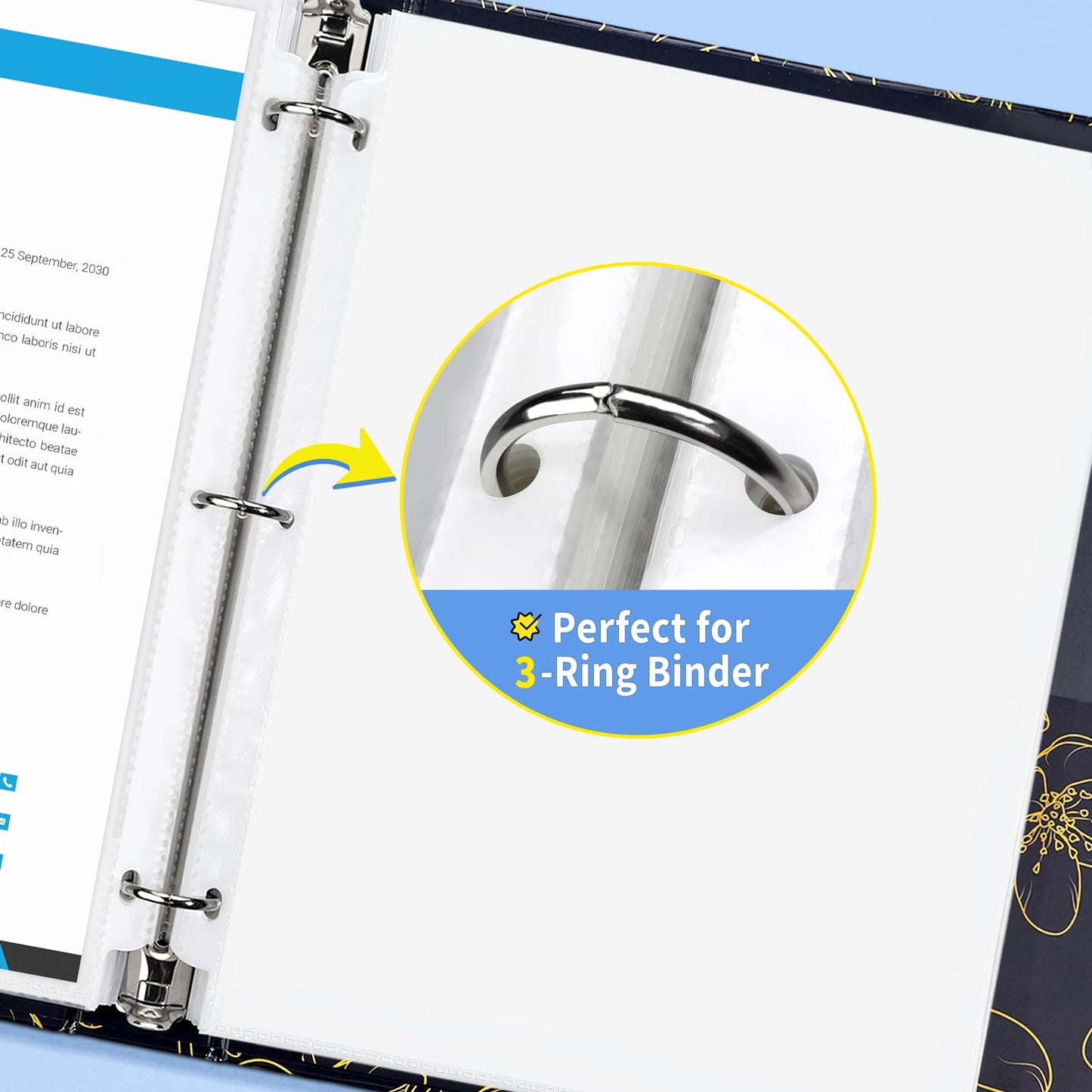 SUNEE Sheet Protectors 500 Packs for 3 Ring Binder, PVC-Free Clear Page Protectors 8.5x11 Inches Plastic Cover for Paper, Documents, Photos, Top Loading Binder Sleeves Letter Size