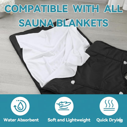 CAMLARD Sauna Towels for Infrared Sauna Blanket -Reusable & Machine-Washable Sauna Towel Insert for Blanket (Cotton)-White
