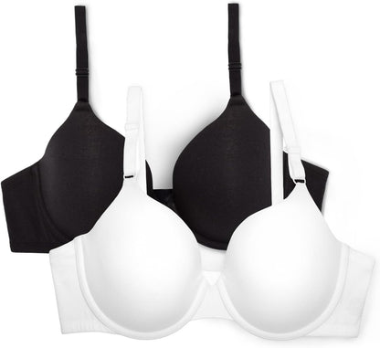 Fruit of the Loom Womens Smooth Cotton T-Shirt Bra - Ultra-Soft, Flexible, and Invisible Under Tees