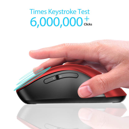 memzuoix 2.4G Wireless Mouse, 1400 DPI Mobile Optical Cordless Mouse with USB Receiver, Portable Computer Mice for Laptop, PC, Desktop, MacBook, 5 Buttons, Red