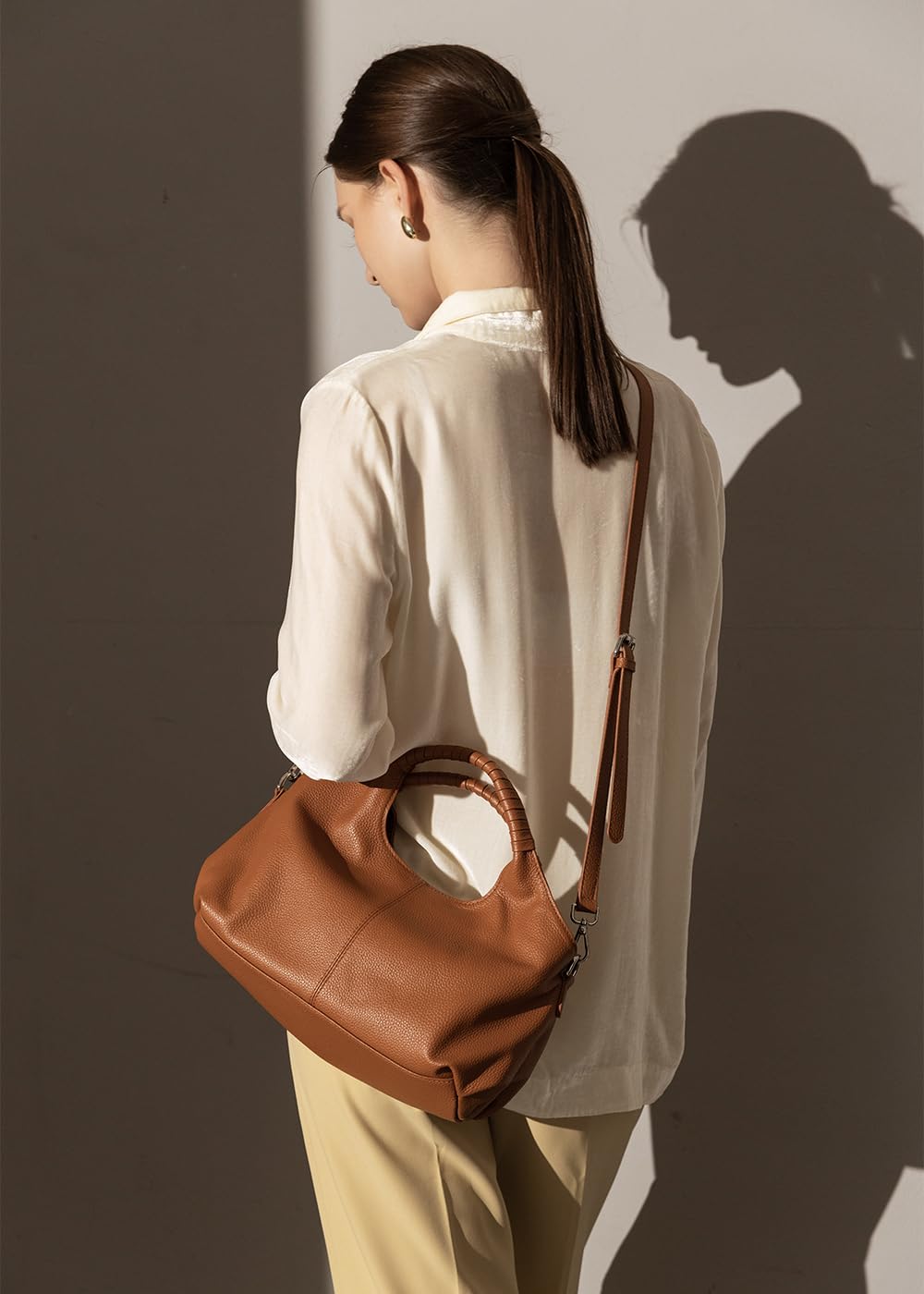 Taertii Genuine Leather Hobo Tote Bag Purses for Women, Soft Trendy Designer Handbag, Satchel Shoulder Bag