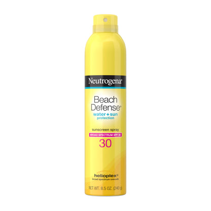 Neutrogena Beach Defense Sunscreen Spray SPF 30, Hawaii Reef Act 104 Compliant, Octinoxate & Oxybenzone Free, Broad Spectrum, Fast Absorbing & Lightweight, Face and Body Sunscreen, 8.5 Oz