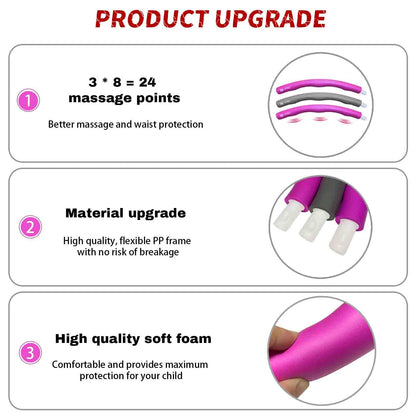 LETAO Fitness Hoop for Kids Ages 3-8 | Rose-Gray Fitness Hoop for Kids, can be dismantled, Including Electronic Instructions