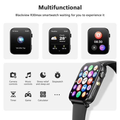 Blackview Smart Watch for Women,1.91" HD Touchscreen Fitness Watch with Flashlight, Bluetooth Notifications/Make Calls, Heart Rate/Sleep Monitor/2 Straps, Fitness Watch for Android/iPhone