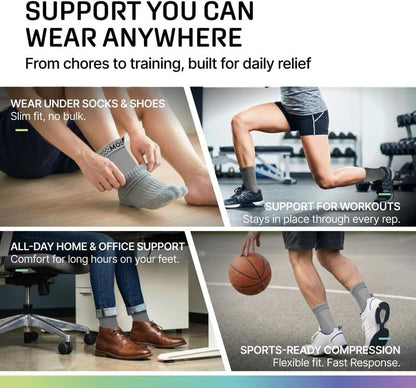 Modvel Ankle Brace Compression Sleeve - Foot & Ankle Support Socks for Sprains, Tendonitis & Arthritis | Unisex Design