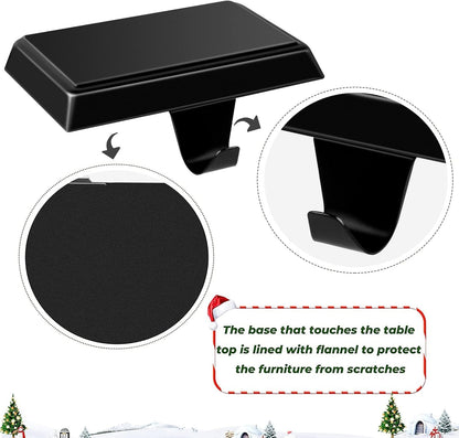 Guojanfon Christmas Stocking Holder Bases - Mantel Stocking Hangers Hanging Hooks for Fireplace Stand Hanger Holder Weighted Hangers for Xmas Holiday Decoration (2 Black, 2)