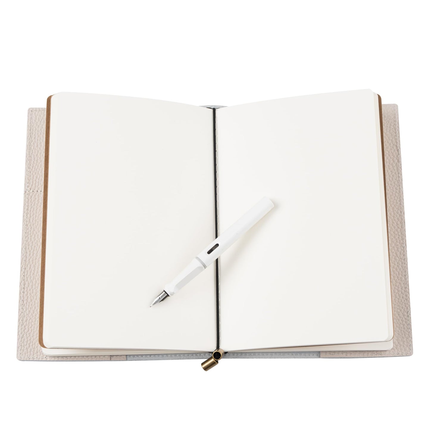 WANDERINGS A5 Travelers Notebook with Pockets – Oat Leather Journal – 6" x 8.5" (15 x 22cm) – Refillable Travel Journal – 120 GSM Blank Inserts