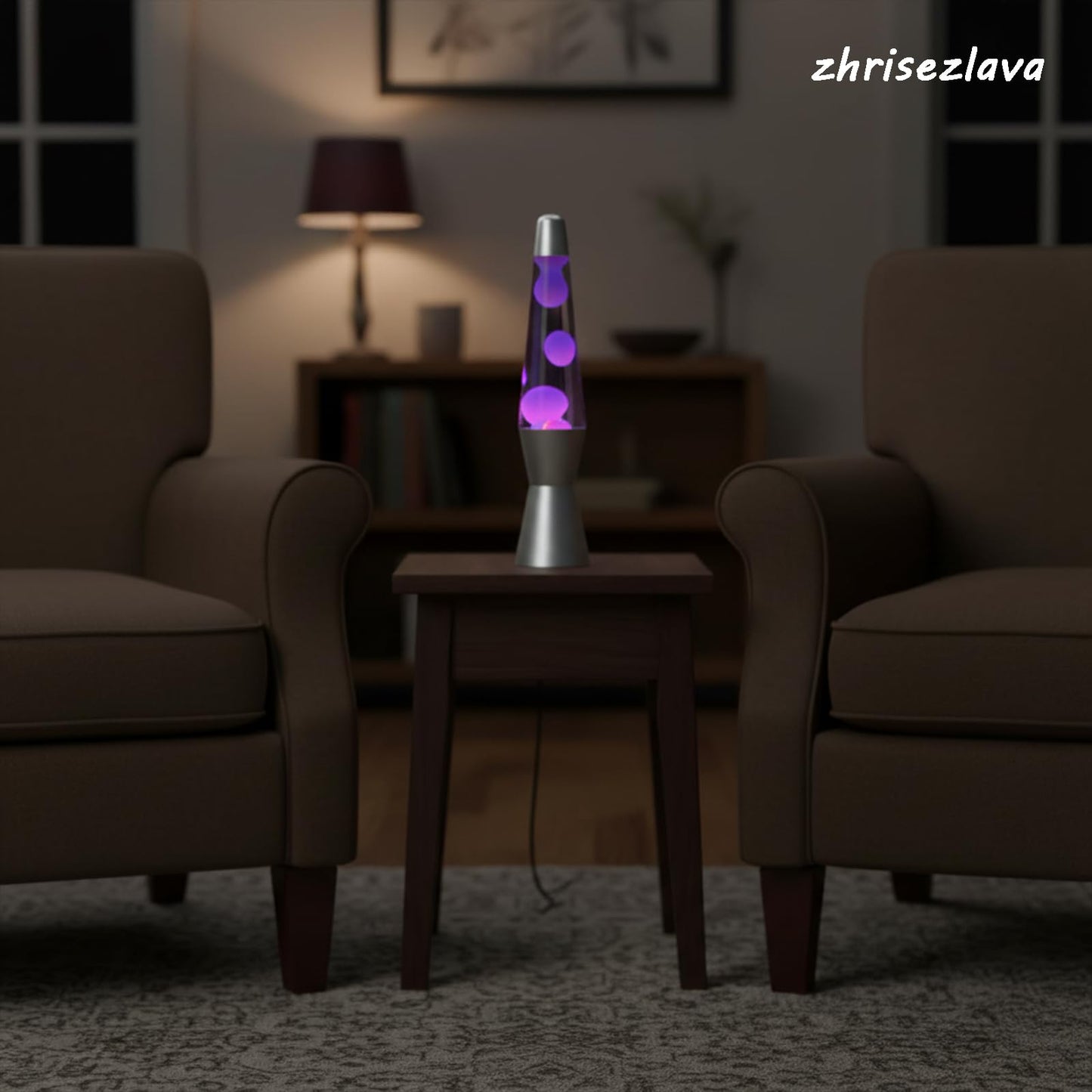 zhrisezlava 16 Inch Liquid Motion Lamps, Purple Wax Purple Liquid, Silver Base Motion Light, Relaxing Night Light, Retro Home Decor for Bedroom Office, Cool Gifts for Adults Kids.(2hao)