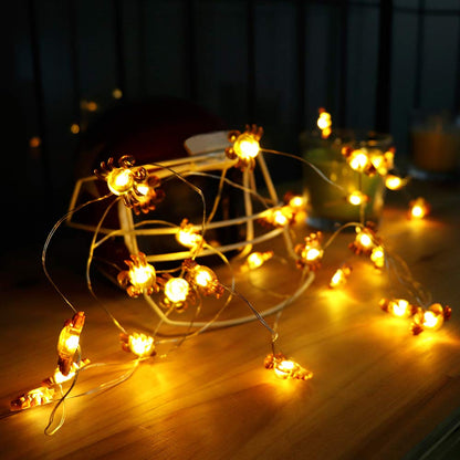 LED String Lights Crab Sea Beach Theme 10ft 30 LEDs Battery Operated Copper Wire Night Light Waterproof Indoor Bedroom Children Girls Room Wall Décor Party Decorations