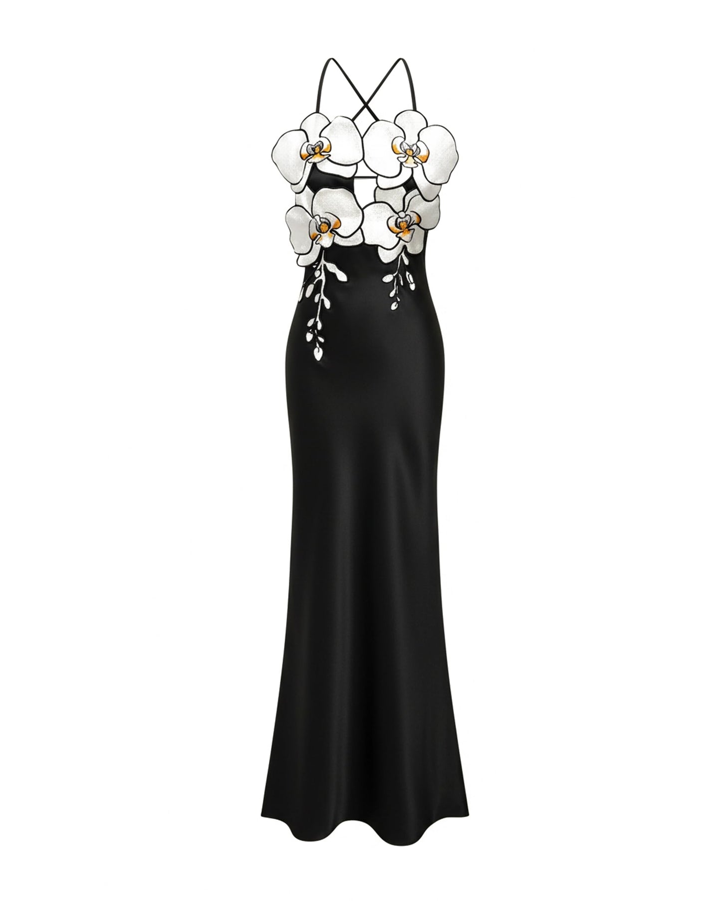 JW PEI Women's Orchid Embroidered Dress – Black/White