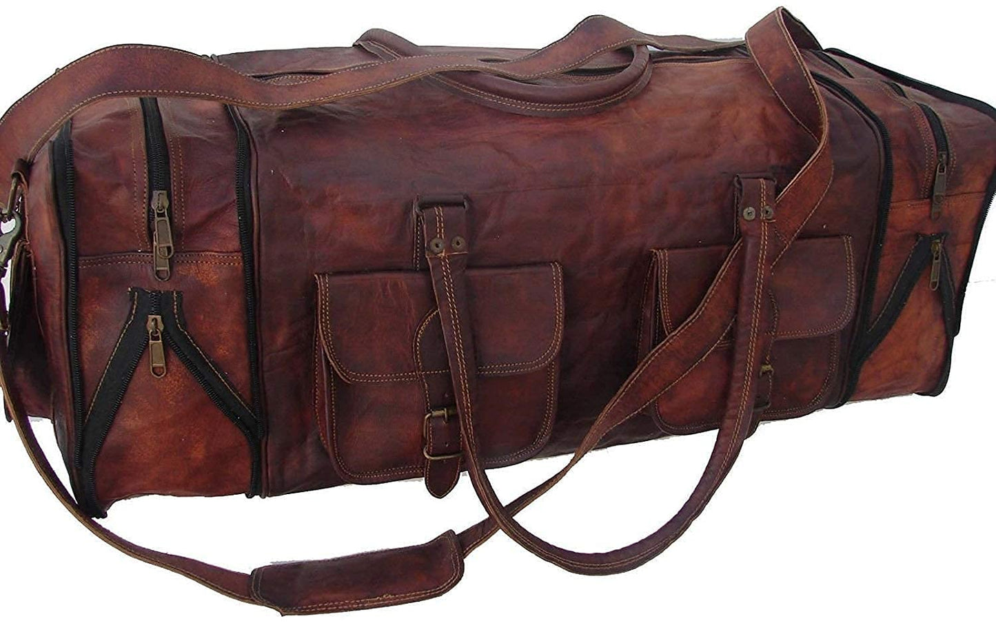 LEATHER DUFFEL WITH TOILETRY BAG TRVELLING COMPLETE COMBO WITH NICE TOILETRY AND GREAT DUFFEL