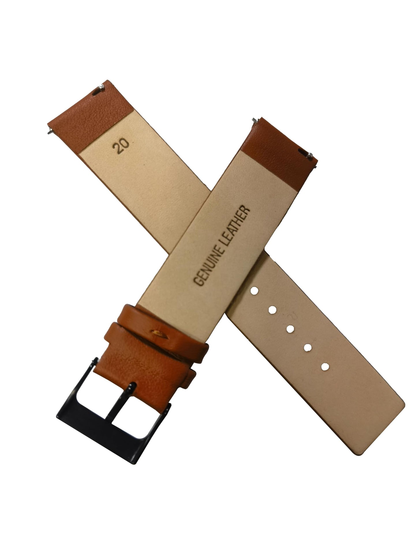 NZZXTO Replacement Leather Watch Band for Skagen Bering Unisex Watches with pin 20mm 22mm Cowhide is soft and durable （20mm Light brown-black）